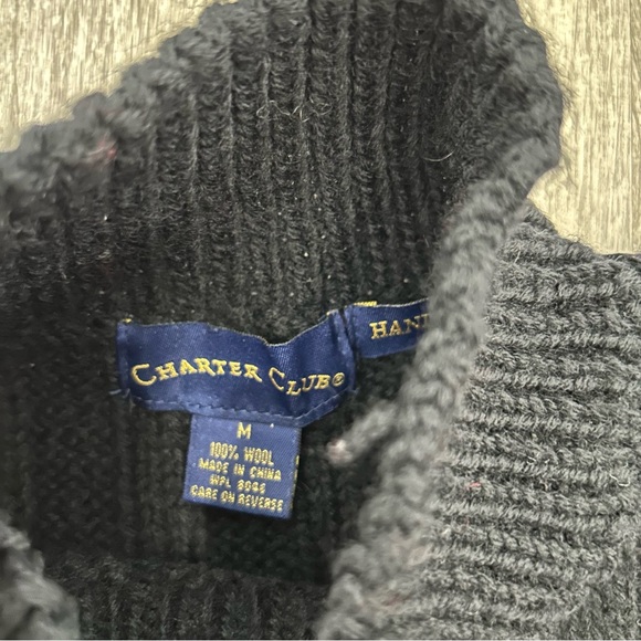 VTG Charter Club Wool Fair Isle Sweater womens M Red Black Ski Winter Holiday - Picture 3 of 9